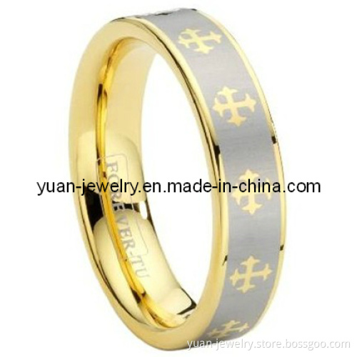 Tungsten Carbide Crosee Gold Rings